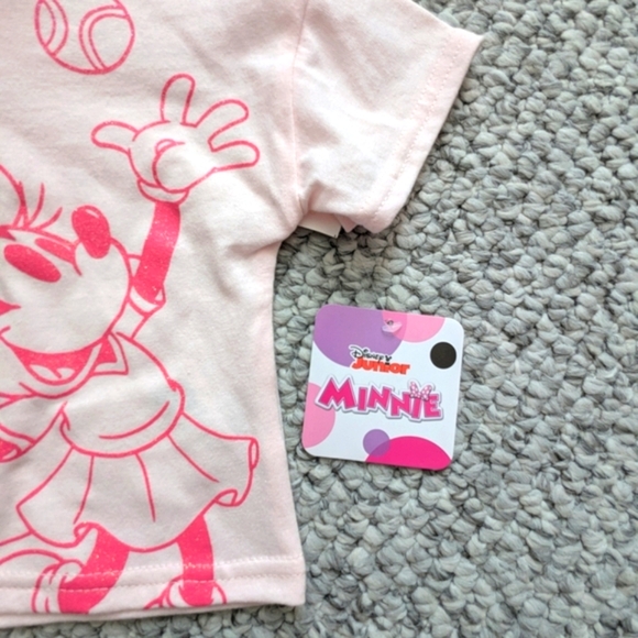 Disney Kids (12 Months) Pink Glitter Minnie Mouse Tennis T-Shirt/Polo Shirt - Picture 14 of 16